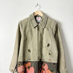 Vintage Pumpkin Leather Jacket